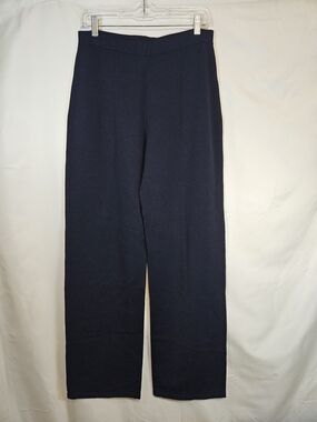 St. John Navy Straight-Leg Knit Pants